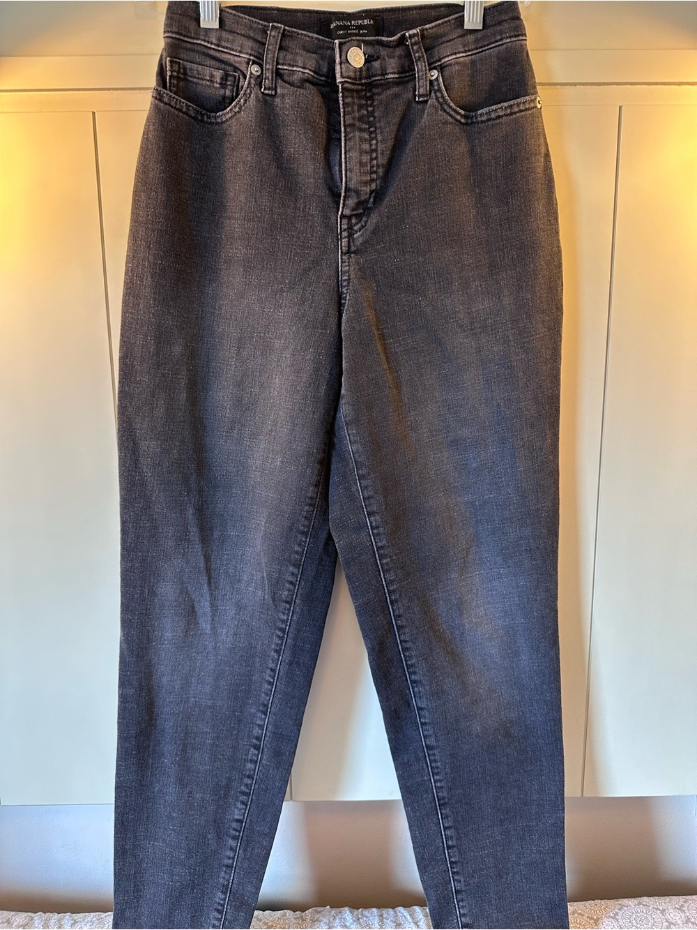 Banana Republic High-Rise Slim Jeans in Charcoal Gray